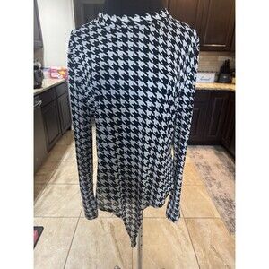 Black and White Long Sleeve Bodysuit for Women Plus Size 2XL